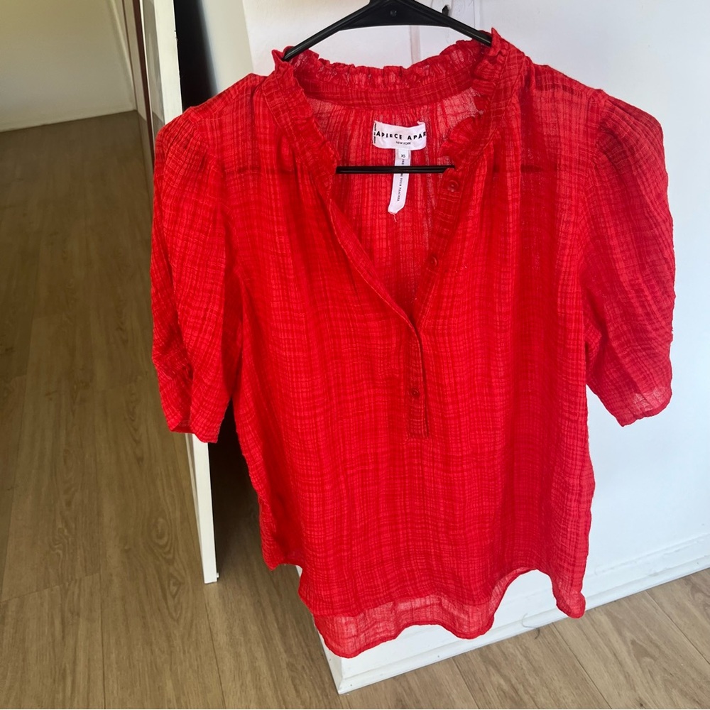 Apiece Apart Vibrant Red Blouse